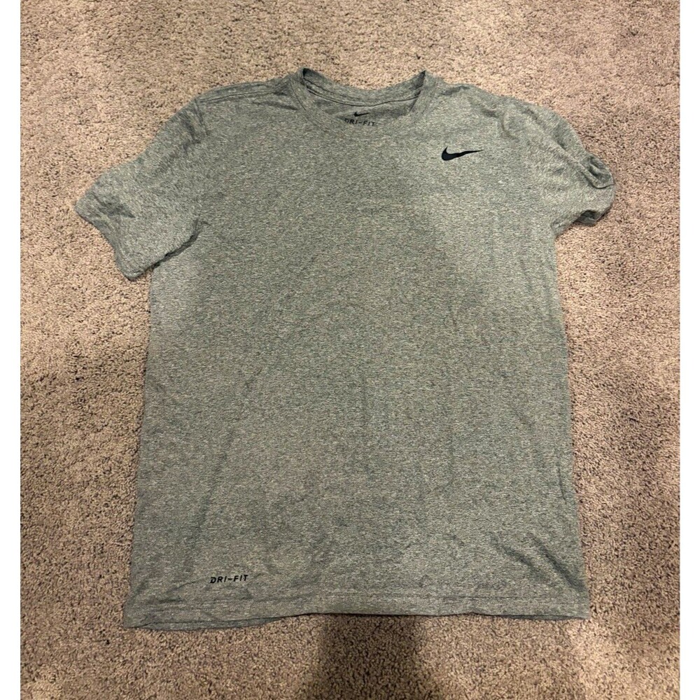 Nike Dri-FIT Men's Gray Polyester Crew Neck Short Sleeve T-Shirt Size M